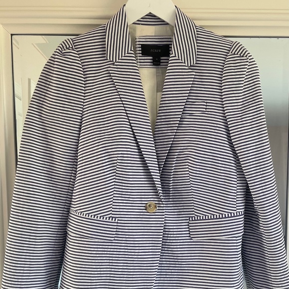 J. Crew Jackets & Blazers - J. Crew Blue and White New With Tags Blazer